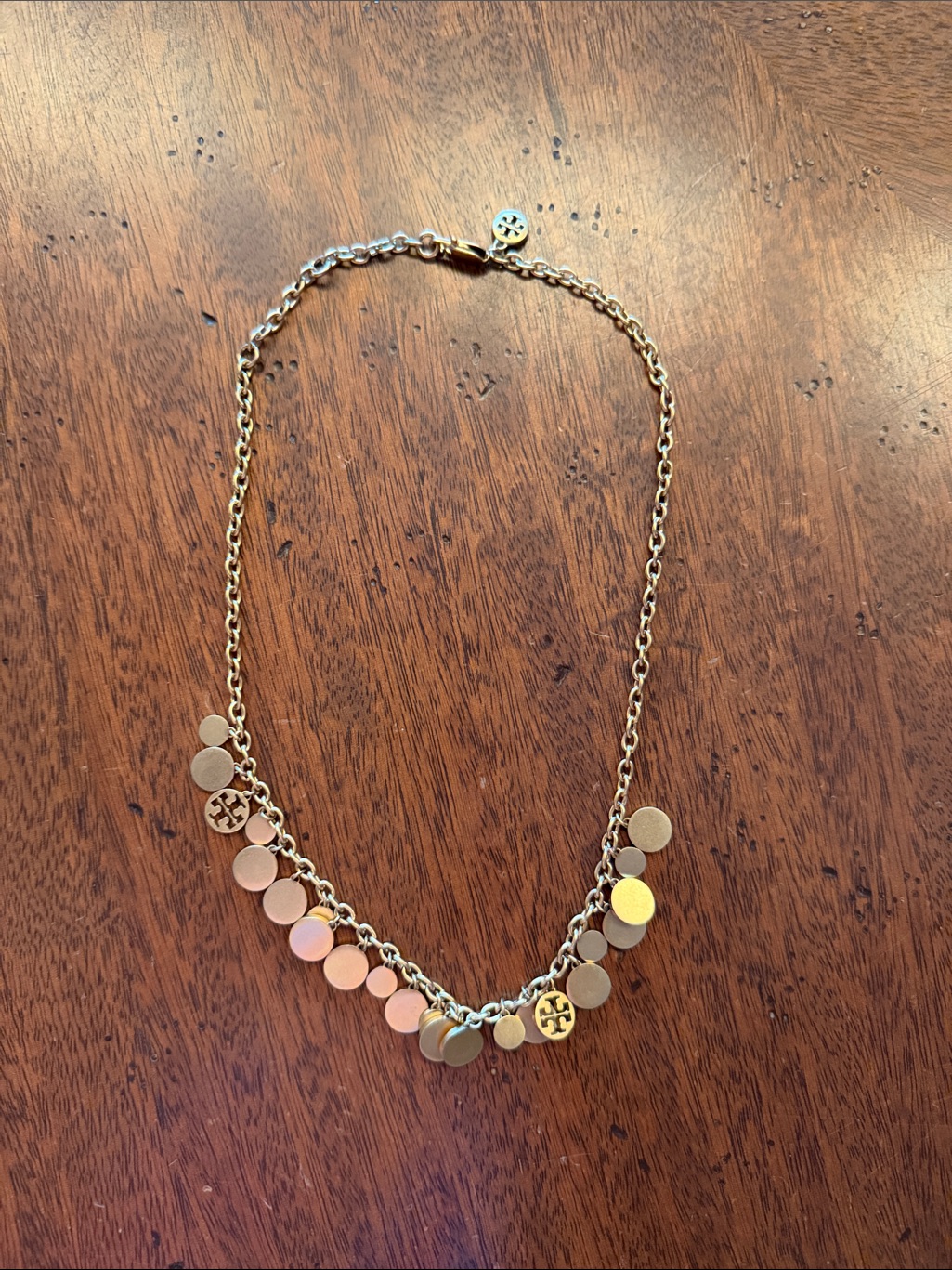 Tory Burch Gold Logo Chain Necklace